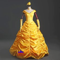 画像2: ディズニー 美女と野獣 ベル お姫様 ドレス コスプレ衣装 abccos製 「受注生産」 (2)