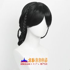 画像2: ウェンズデー wednesday ウェンズデー・アダムス コスプレウィッグ abccos製 「受注生産」 (2)