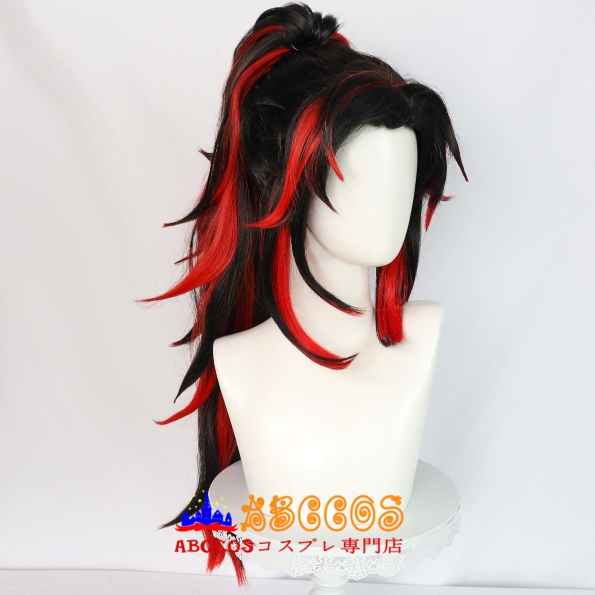 画像2: 鬼滅の刃(きめつのやいば)繼国 縁壱(つぎくに よりいち)wig コスプレウィッグ abccos製 「受注生産」 (2)