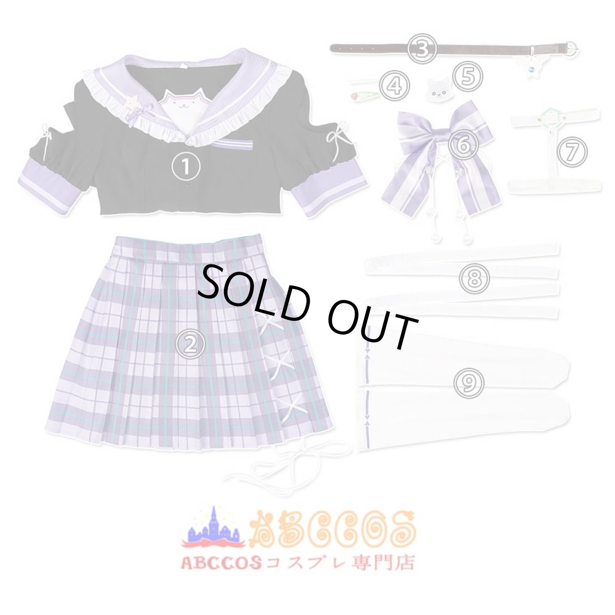 画像8: hololive（ホロライブ）博衣こよりHakui Koyori (ブラックバージョン) コスプレ衣装 abccos製 「受注生産」 (8)