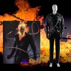 画像4: ゴーストライダー Ghost Rider ジョニー・ブレイズ ヘルバイク 革ジャン コスプレ衣装 abccos製 「受注生産 (4)
