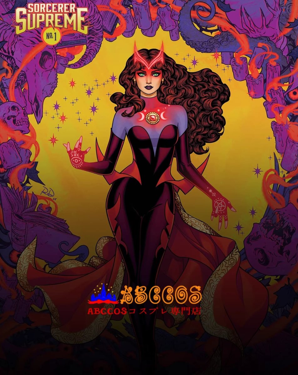 画像1: 【予約金】マーベルコミックス スカーレット・ウィッチ（Scarlet Witch）コスプレ衣装 abccos製 「受注生産」 (1)