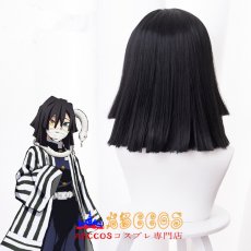 画像5: 鬼滅の刃 鬼殺隊隊服 蛇柱・伊黒小芭内 コスプレウィッグ 専用ネット付 abccos製 「受注生産」 (5)