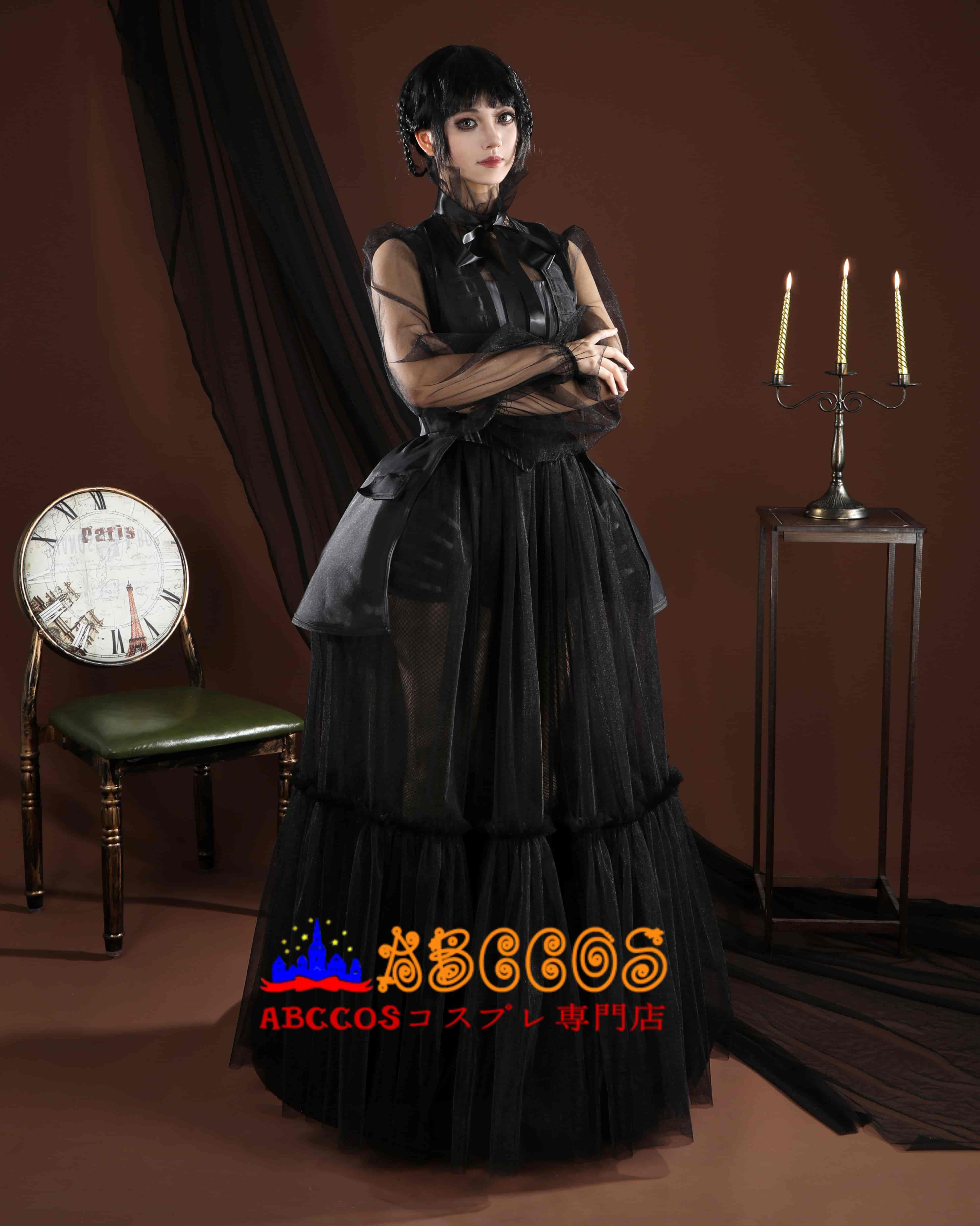 『ウェンズデー』シーズン 2 アダムス・ファミリー ウェンズデー・アダムス イブニングドレス コスプレ衣装