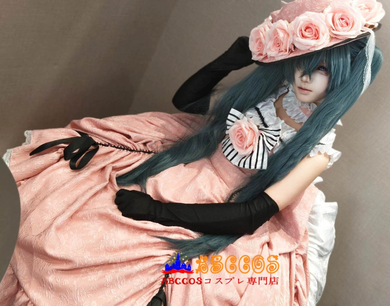 黒執事シエル再現！ピンクヴィクトリアンドレス コスプレ衣装 ファントムハイヴ 完結セット