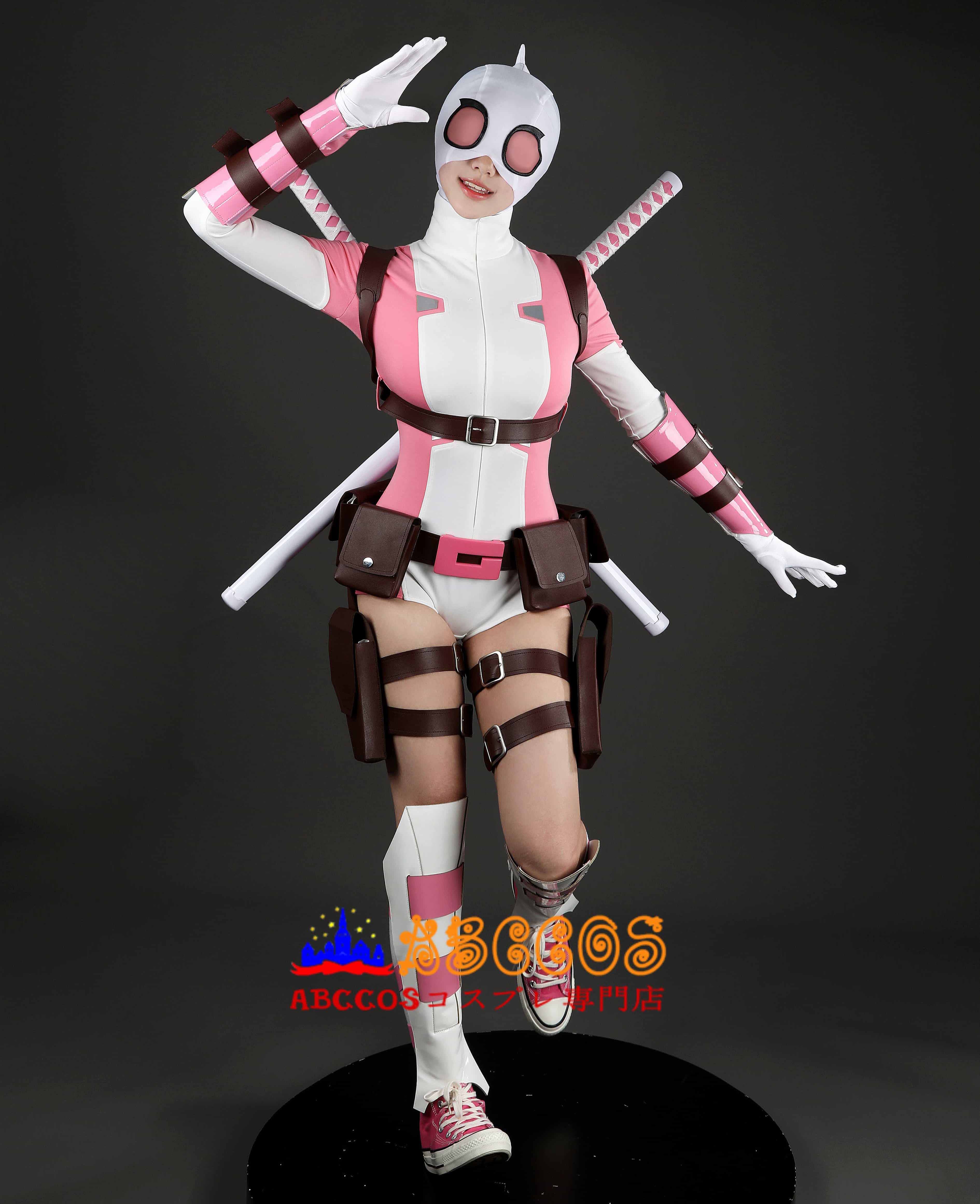 マーベル大人気キャラ イビルグウェンプール コスチューム ピンク × ホワイト 高再現コスプレ衣装