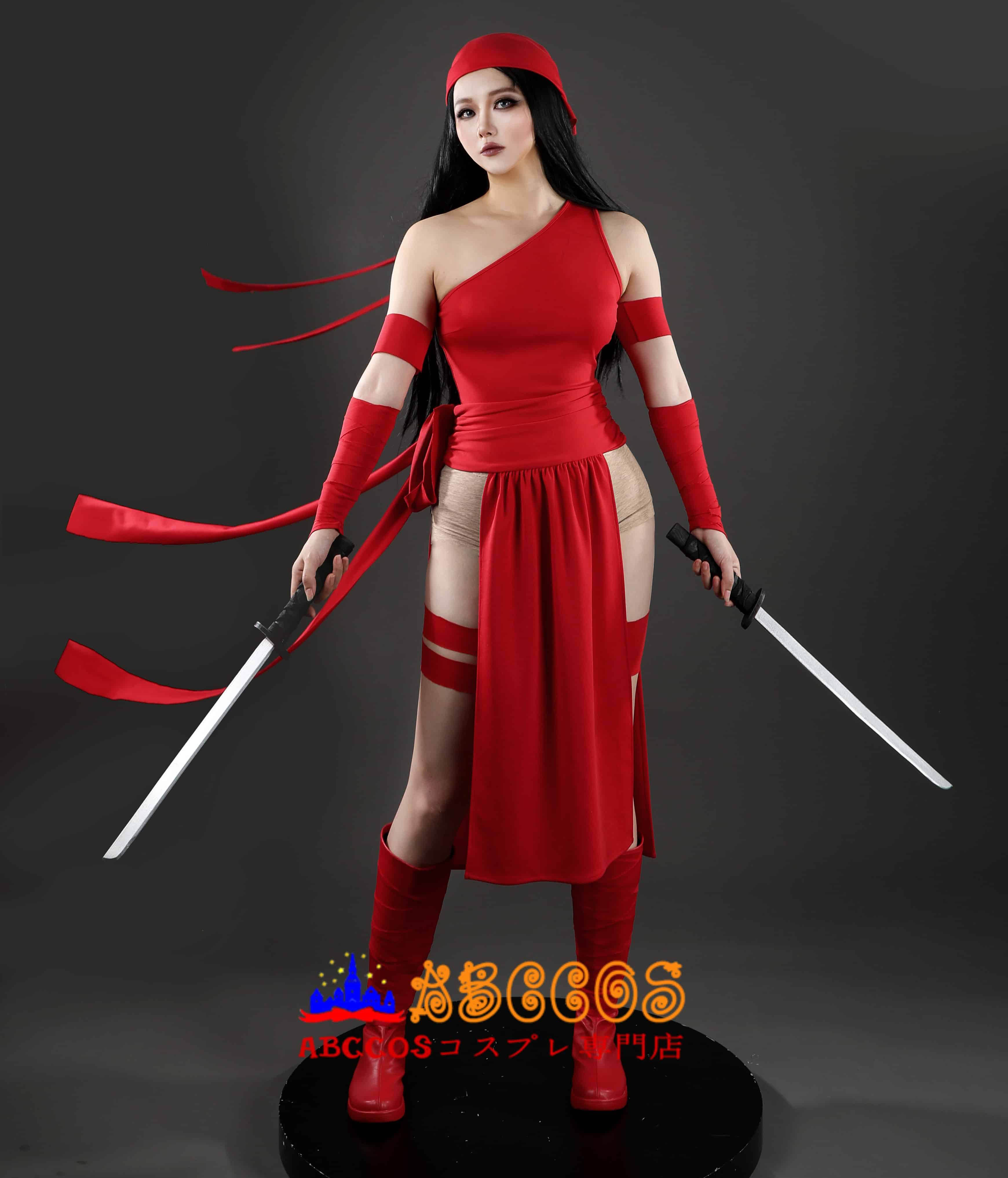 デアデビル Daredevil エレクトラ・ナチオス Elektra Natchios コスプレ衣装 靴別売り 忍者赤コス イベント・撮影に最適