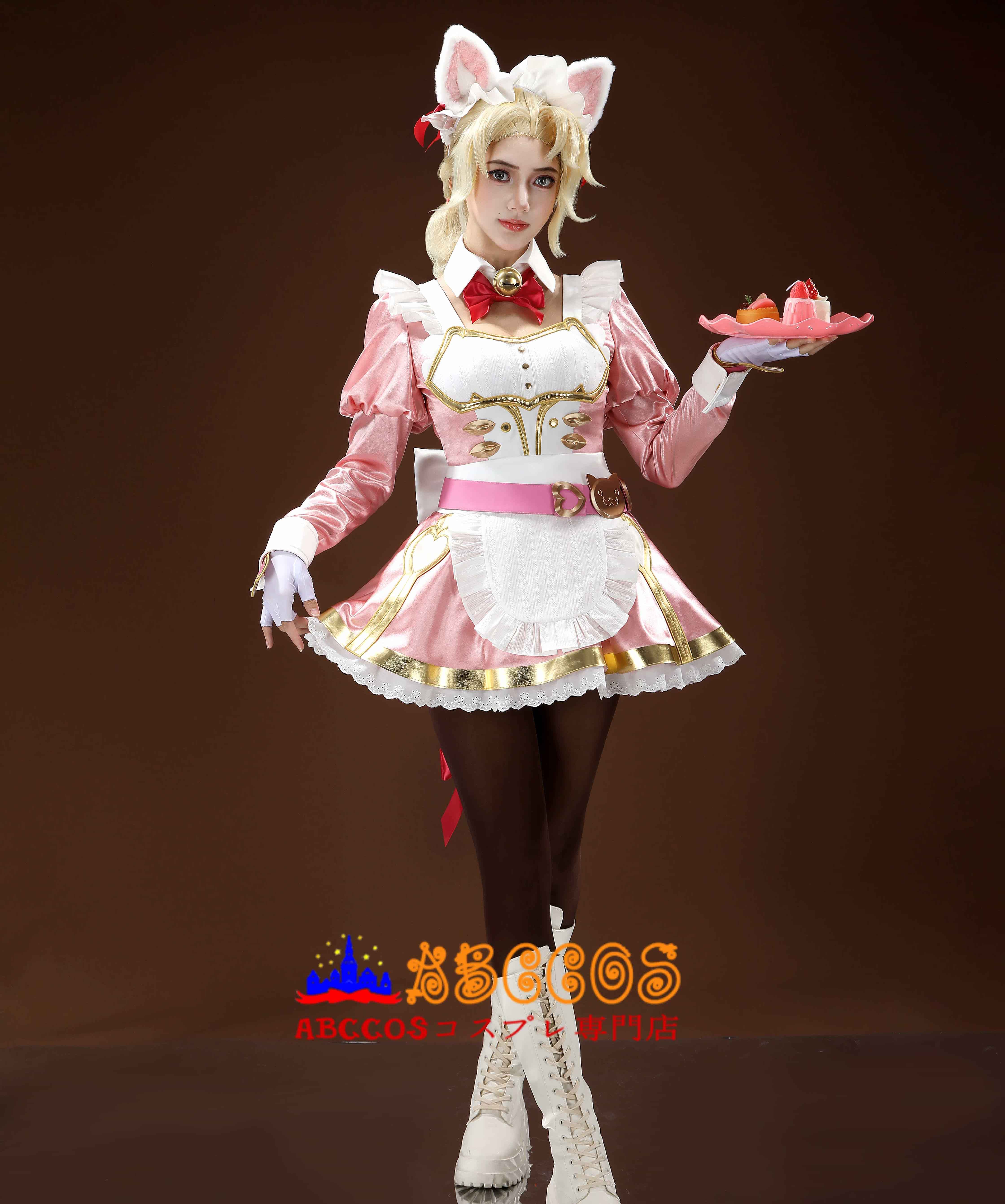【大人気】Overwatch アッシュ ピンクメイド コスプレ ネコ耳 & しっぽ付き 撮影・イベントに