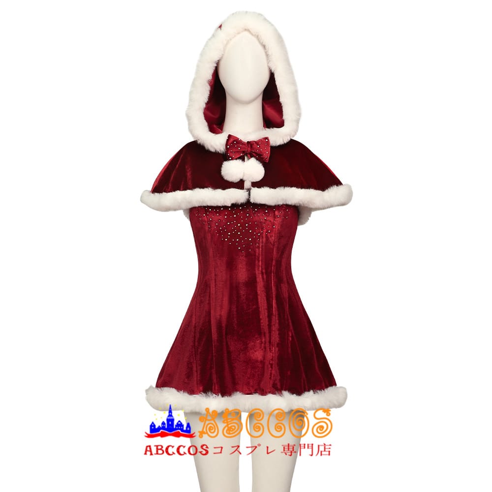 画像1: ラブ・アクチュアリー Love Actually レトロな赤スカート レトロ風クリスマス服 コスプレ衣装 コスプレ靴付き abccos製 「受注生産」 (1)
