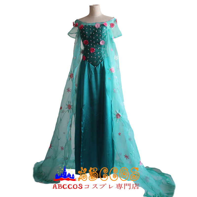 画像1: アナと雪の女王 エルサのサプライズ Frozen Fever エルサ Elsa コスプレ衣装 abccos製 「受注生産」 (1)