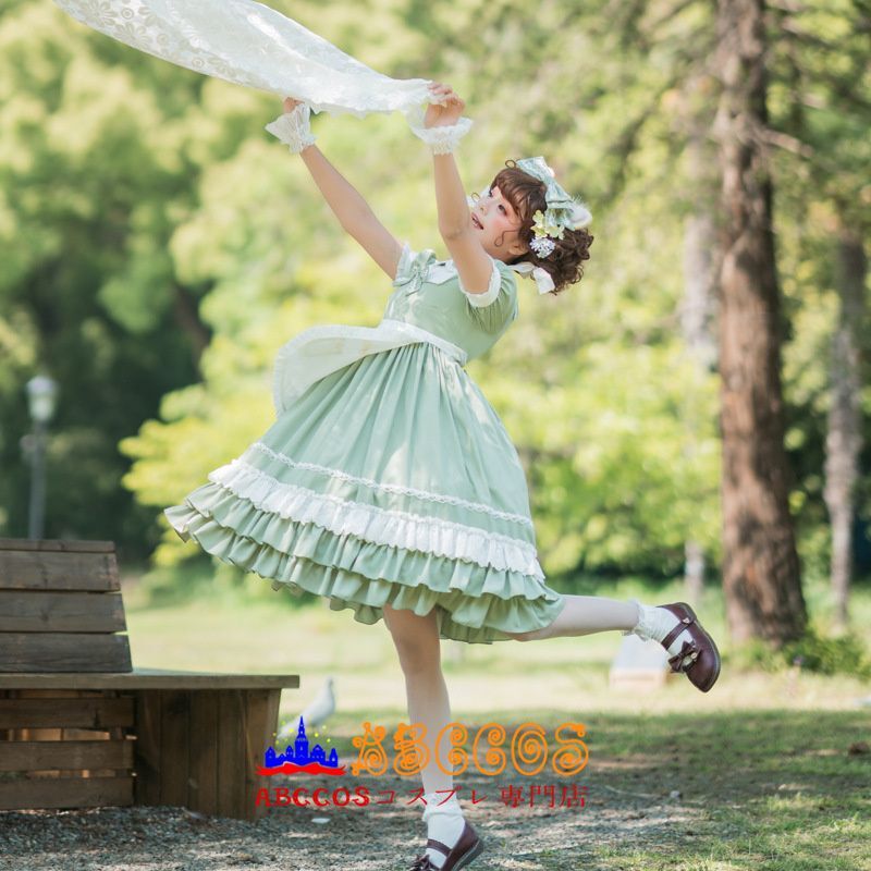 青アイリス] lolita 森ガール 学院風 復古 かわいい ワンピ - 通販 