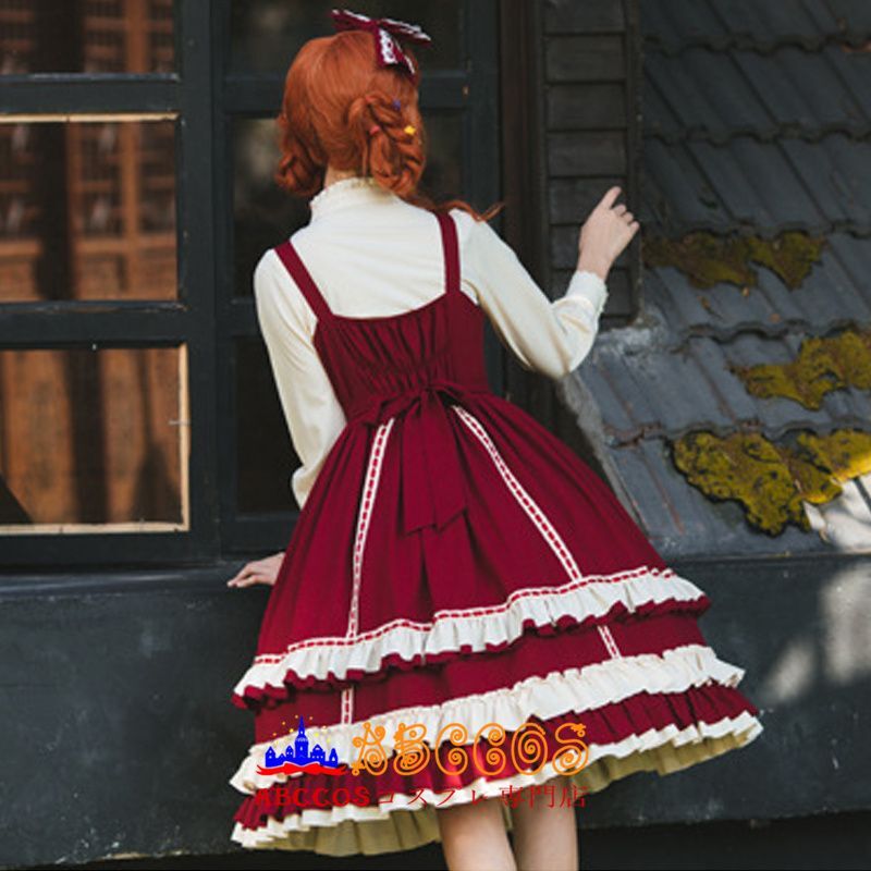 ABCCOSコスプレ専門店」ロリータ風 お嬢様 蝶ネクタイ 吊りワンピース 