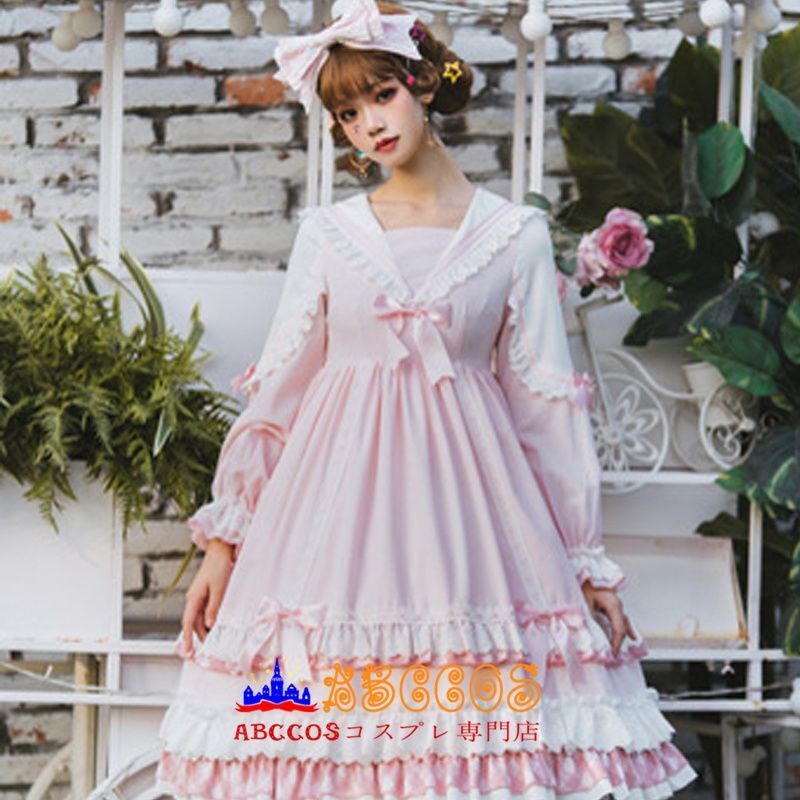 Abccosコスプレ専門店 ロリータ風 長袖 ワンピース 無地 ゴスロリ風 森ガール ドレス プリンセス風 洋服 ゆめ可愛い メイド服 製作 通販 Abccosコスプレ専門店 ロリータ風 長袖 ワンピース 無地 ゴスロリ風 森ガール ドレス プリンセス風 洋服 ゆめ可愛い メイド服 製作 通販